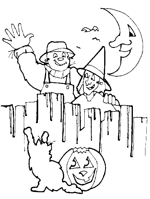 imagini de colorat toamna halloween